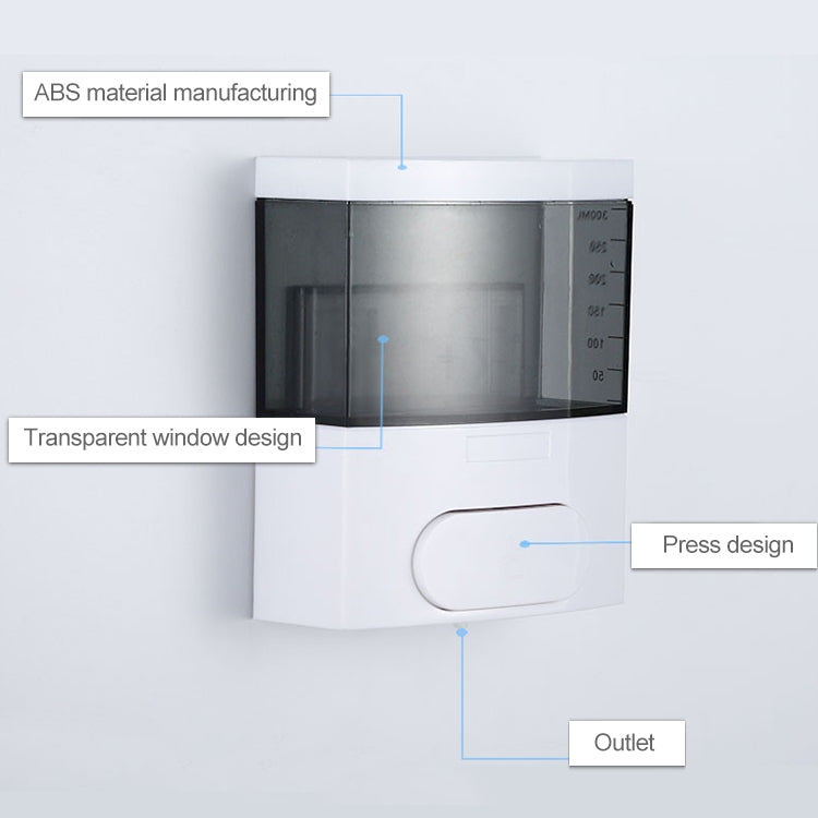 300ml Wall-mounted Plastic Singe-Tube Manual Press-type Shower Gel Foam Soap Dispenser