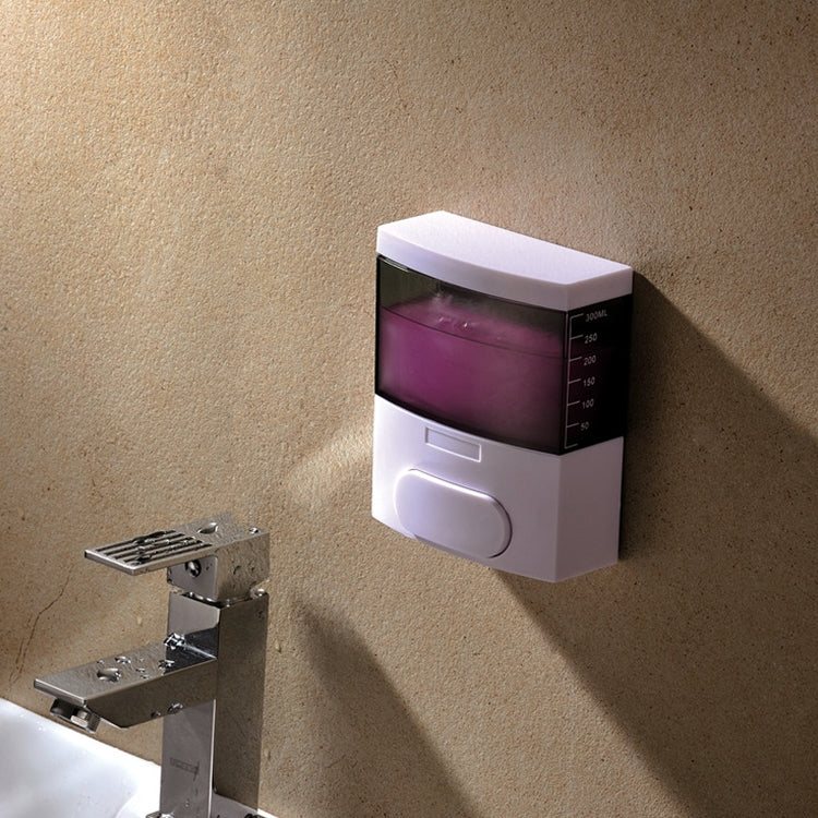 300ml Wall-mounted Plastic Singe-Tube Manual Press-type Shower Gel Foam Soap Dispenser