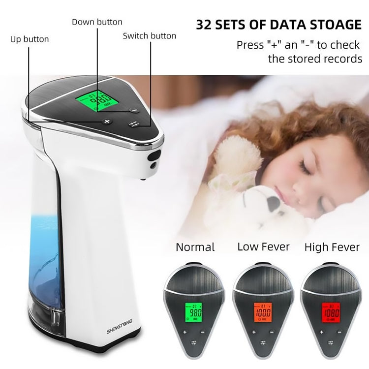 2 in 1 Handsfree Non-contact Body Infrared Thermometer + 450ml Automatic Non-contact Liquid Soap Dispenser