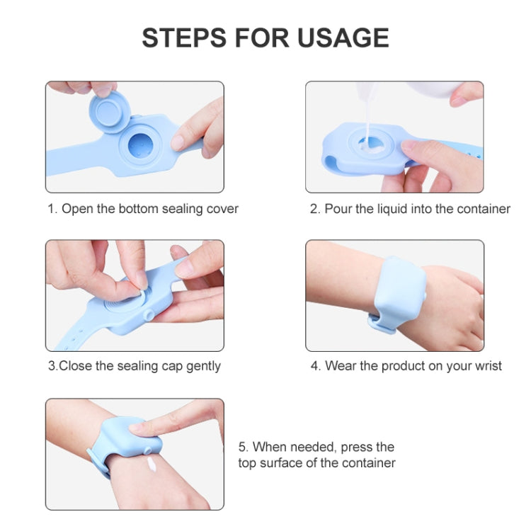 TA-4 10ml Portable Outdoor Silicone Alcohol Liquid Soap Handwashing Fluid Sunscreen Cream Split Bracelet Watch Wristband Sub-packing Box
