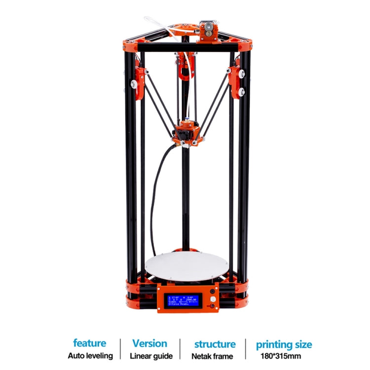 FLSUN_A 3D Printer Delta Kossel DIY Kit with Large 3D Printing Size Updated Nuzzle System Heated Bed Auto Leveling