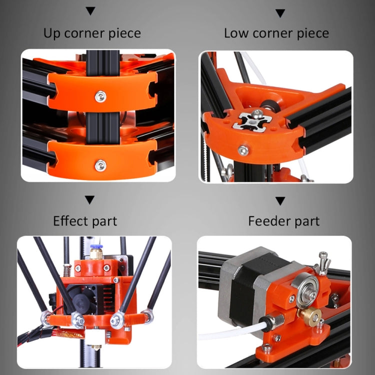 FLSUN_A 3D Printer Delta Kossel DIY Kit with Large 3D Printing Size Updated Nuzzle System Heated Bed Auto Leveling