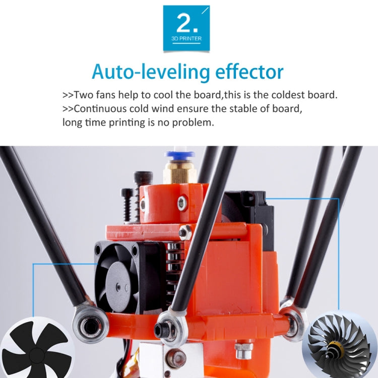 FLSUN_A 3D Printer Delta Kossel DIY Kit with Large 3D Printing Size Updated Nuzzle System Heated Bed Auto Leveling