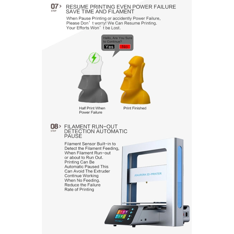 JGAURORA A3S Desktop High Precision Metal Plate Frame Three-Dimensional Physical 3D Printer