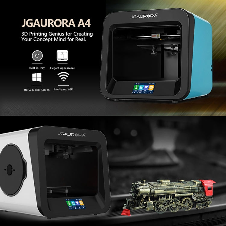 JGAURORA A4 Desktop High Precision Metal Plate + High Injection Molding Frame Three-Dimensional Physical 3D Printer