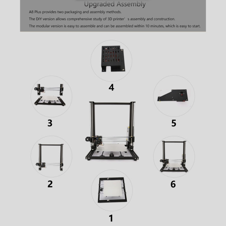 ANET A8 Plus Upgraded Adjustable Desktop 3D Printer, Support DIY & Modular Assembly Method, Printing Size: 30x30x35cm