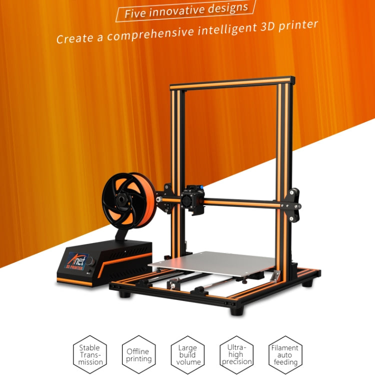 ANET E16 Upgraded Adjustable Desktop 3D Printer, Support TF Card Off-line Printing, Printing Size: 30x30x40cm