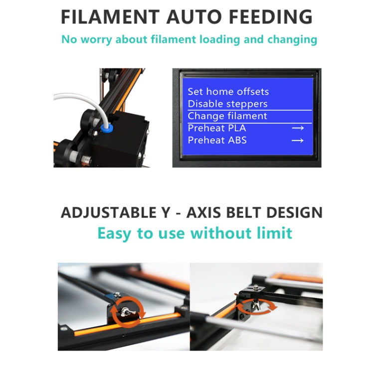 ANET E16 Upgraded Adjustable Desktop 3D Printer, Support TF Card Off-line Printing, Printing Size: 30x30x40cm
