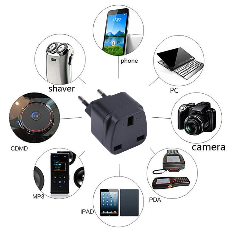 Portable UK to EU Plug Socket Power Adapter