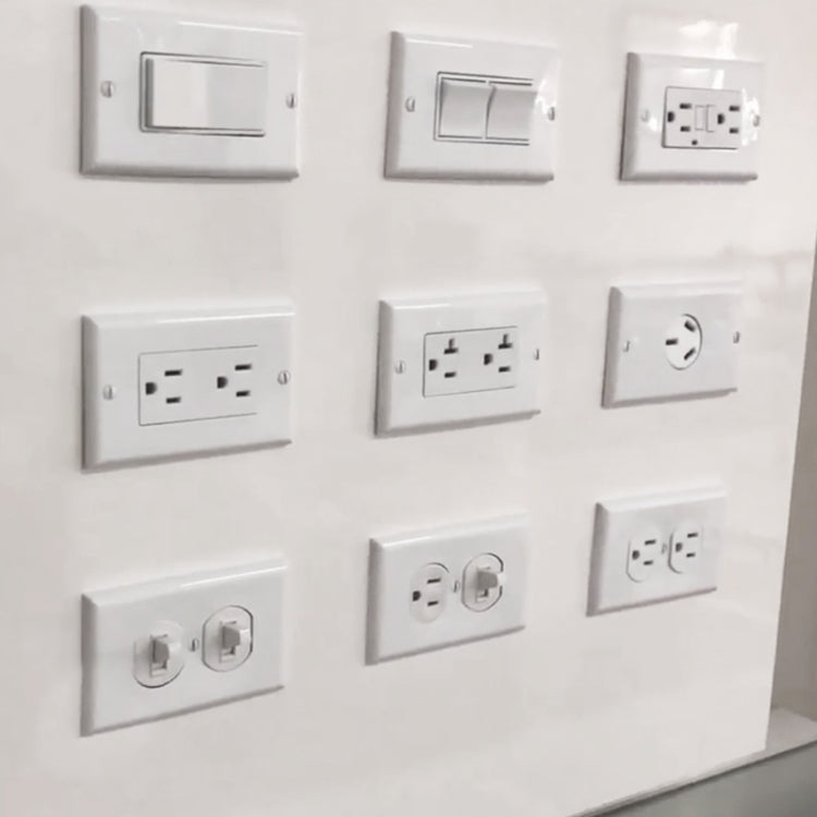 PC Double-connection Power Socket Switch with USB, US Plug, Square White UL 20A Double Plug