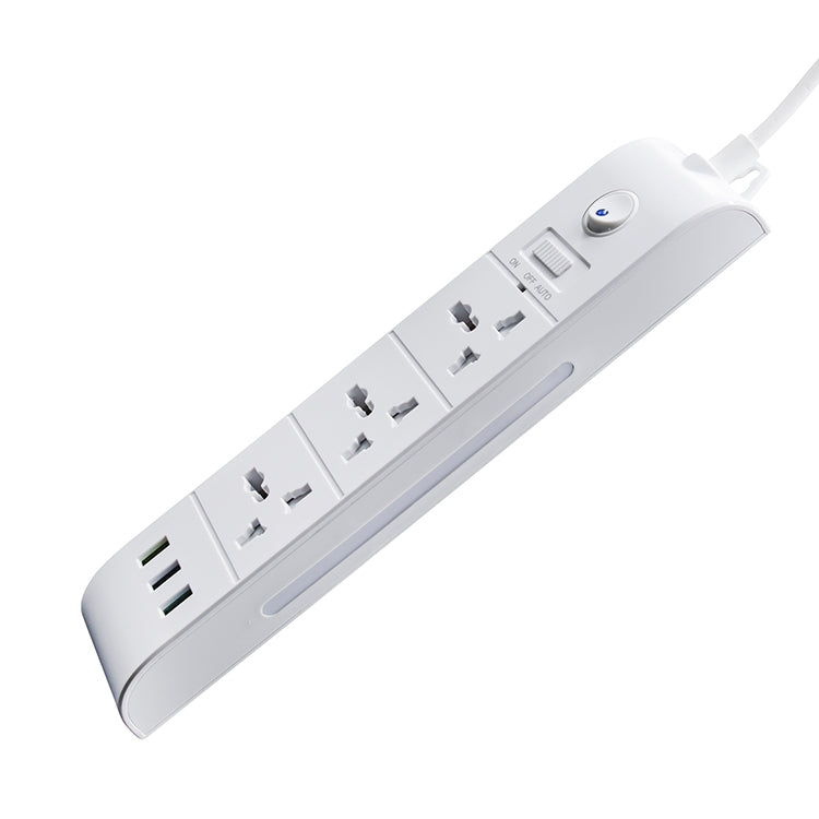 Upei KLHUP02 3 USB Ports 3.1A Total Output Smart Light Lamp Power Socket Adapter Fast Charging Wall Charger, 45mm Large Spacing Jack