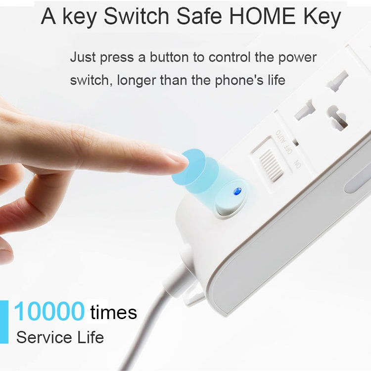 Upei KLHUP02 3 USB Ports 3.1A Total Output Smart Light Lamp Power Socket Adapter Fast Charging Wall Charger, 45mm Large Spacing Jack