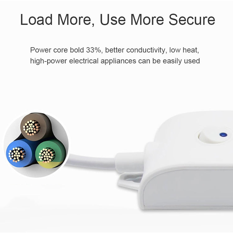 Upei KLHUP02 3 USB Ports 3.1A Total Output Smart Light Lamp Power Socket Adapter Fast Charging Wall Charger, 45mm Large Spacing Jack