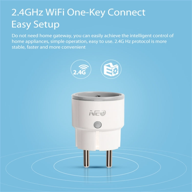 NEO NAS-WR01W WiFi EU Smart Power Plug,with Remote Control Appliance Power ON/OFF via App & Timing function