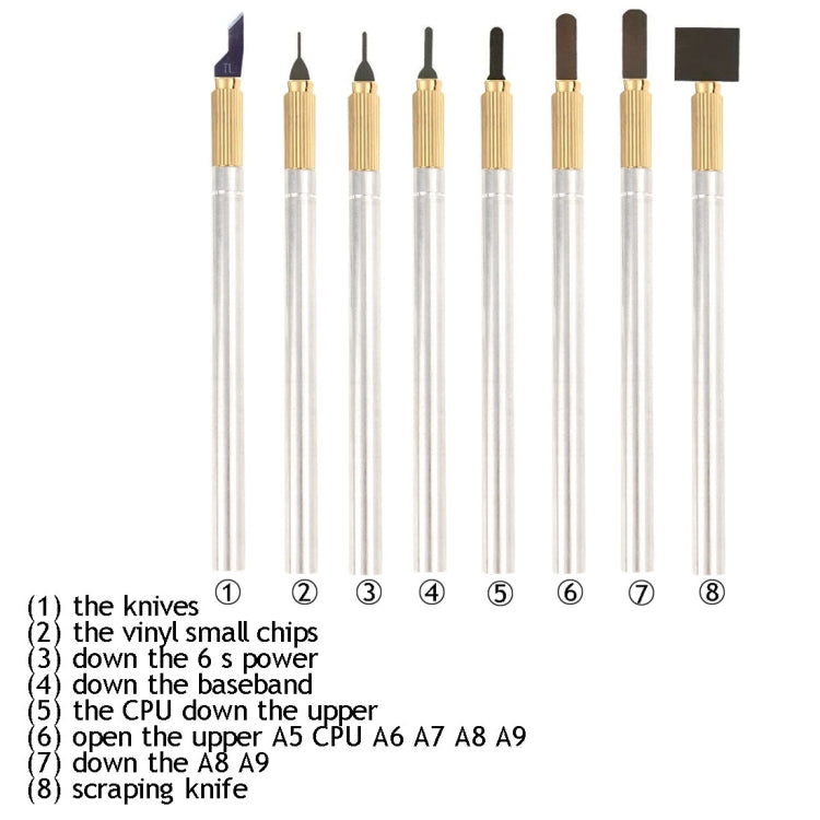 8 in 1 Professional Knife Set for iPhone 6 & 6s / iPhone 5 & 5S Mainboard CPU Repair Tools
