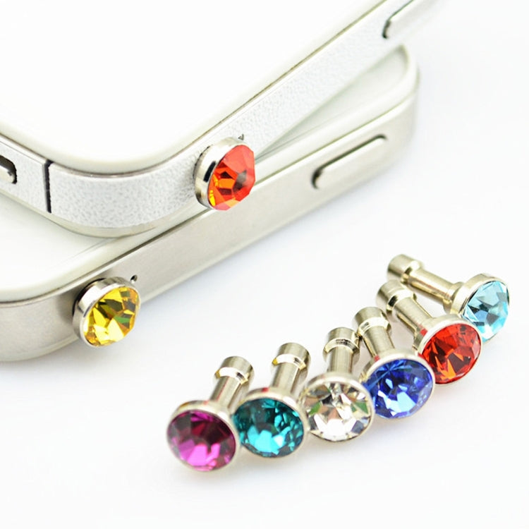 100 PCS 3.5mm Earphone Port Rhinestone Anti-Dust Plug, For Mobile Phones & Tablets & MP3 & MP4, Random Color Delivery