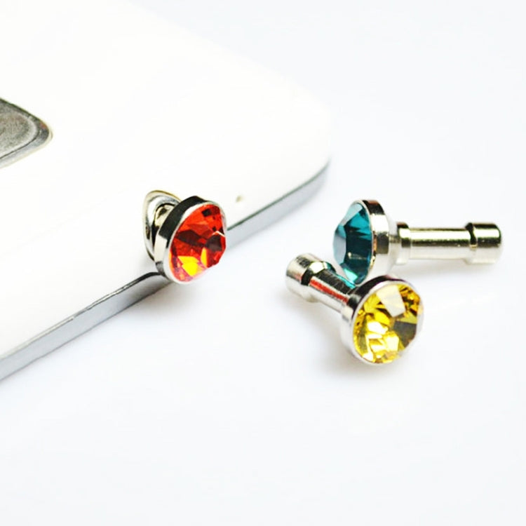 100 PCS 3.5mm Earphone Port Rhinestone Anti-Dust Plug, For Mobile Phones & Tablets & MP3 & MP4, Random Color Delivery