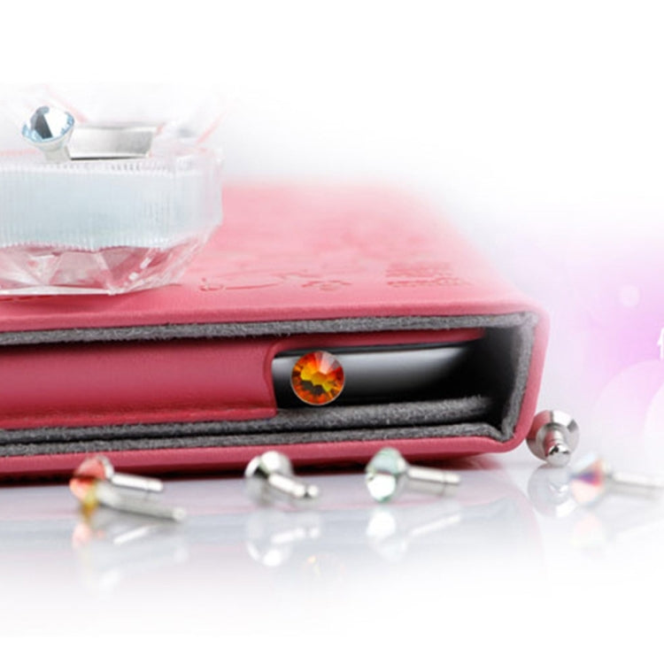 100 PCS 3.5mm Earphone Port Rhinestone Anti-Dust Plug, For Mobile Phones & Tablets & MP3 & MP4, Random Color Delivery