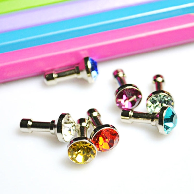 100 PCS 3.5mm Earphone Port Rhinestone Anti-Dust Plug, For Mobile Phones & Tablets & MP3 & MP4, Random Color Delivery