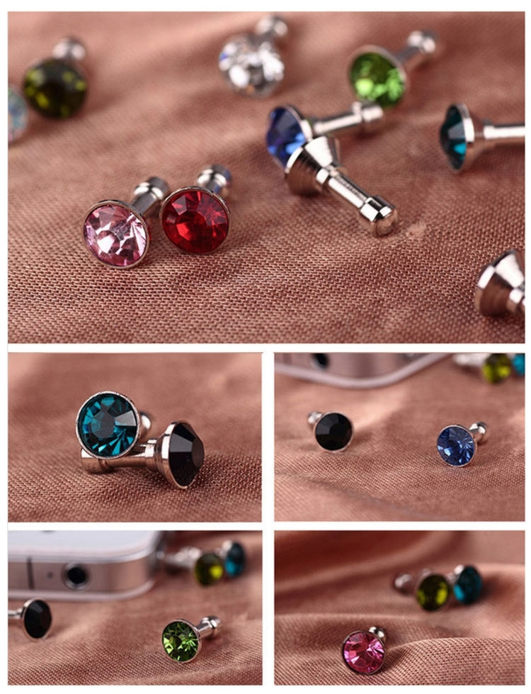 100 PCS 3.5mm Earphone Port Rhinestone Anti-Dust Plug, For Mobile Phones & Tablets & MP3 & MP4, Random Color Delivery