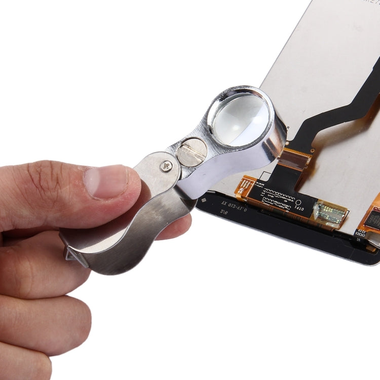 Mini Portable Foldable Loupe Metal Jewellery Antique Magnifier with LED Light