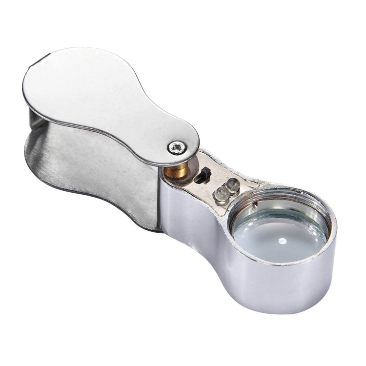 Mini Portable Foldable Loupe Metal Jewellery Antique Magnifier with LED Light