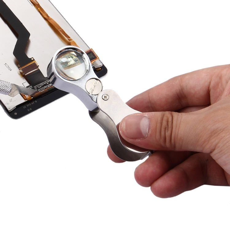 Mini Portable Foldable Loupe Metal Jewellery Antique Magnifier with LED Light
