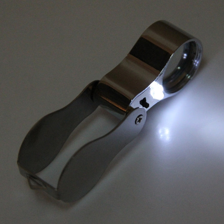 Mini Portable Foldable Loupe Metal Jewellery Antique Magnifier with LED Light