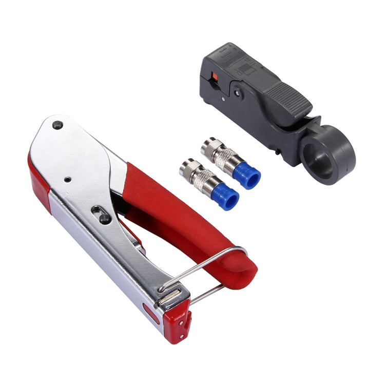 WLXY 518A Crimping Pliers Wire Stripper Repair Hand Tool Set for RG59 / RG6 Coaxial Cable