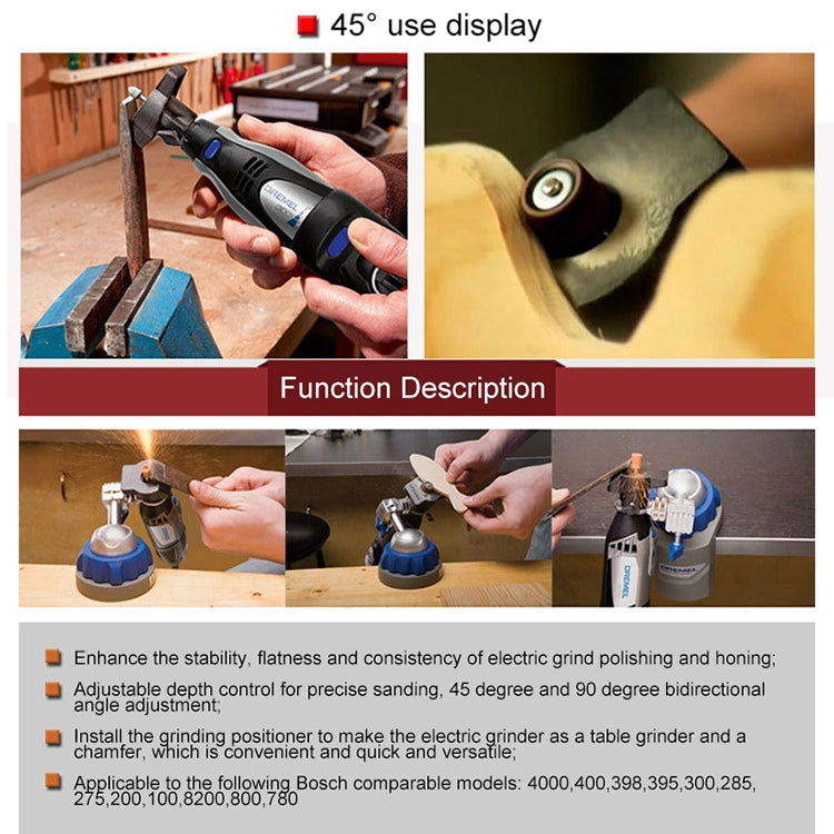 Sanding and Grinding Guide Attachment Locator Positioner for Dremel A576 Rotary Tool
