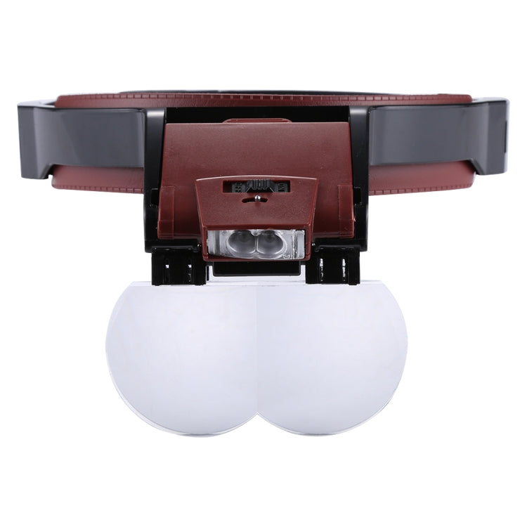 Multi-function Adjustable Maintenance Dentistry Reading Head Magnifier with 2 LED Light & 4 Lenses (1.7X, 2X, 2.5X, 4X)