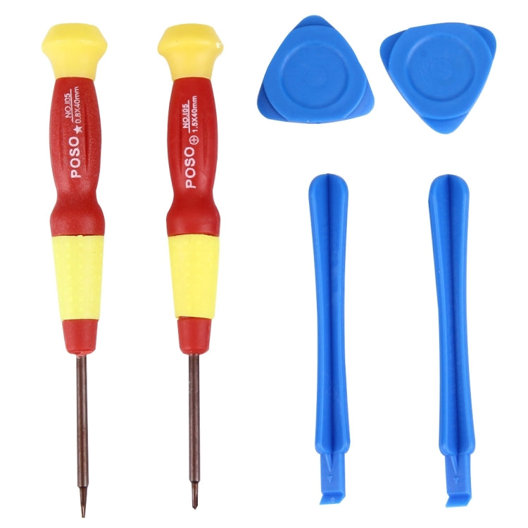 Poso PS-105 6 in 1 Screwdriver Repair Open Tool Kit for iPhone 6 / SE / 5s & 5c & 5 / 4s & 4