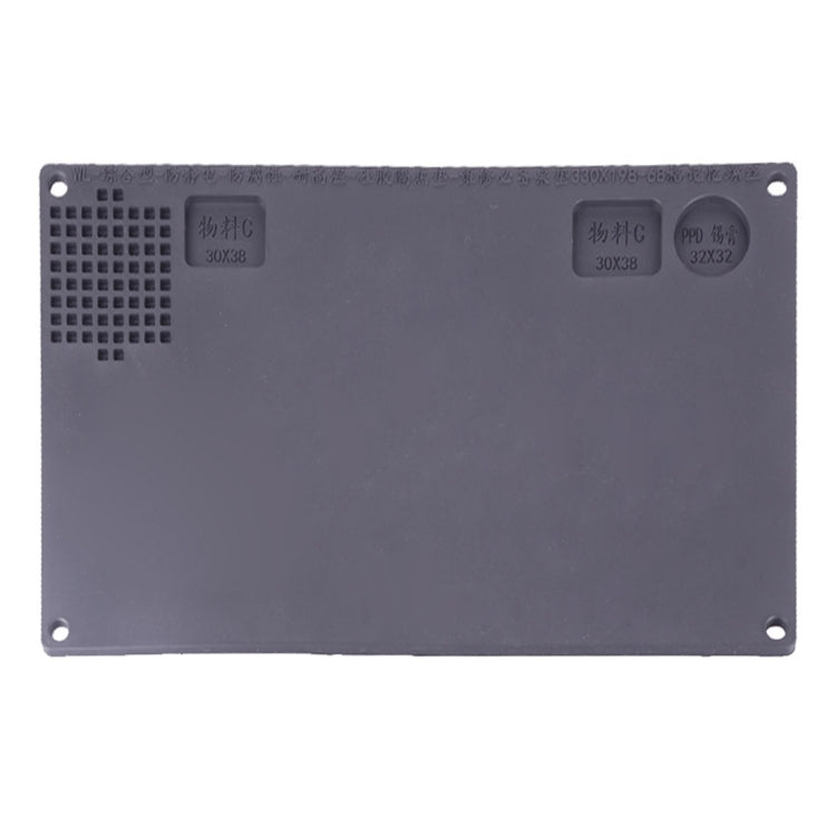 Maintenance Platform Anti-static Anti-slip High Temperature Heat-resistant Repair Insulation Pad Silicone Mats with Component Section, Size: 42cm x 28.8cm(Grey)