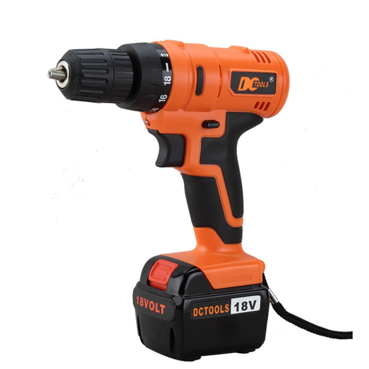 D017-18V Stepless Speed Changing Rechargeable Electric Drill Set with LED light, AC 220V, EU Plug, Random Color Delivery