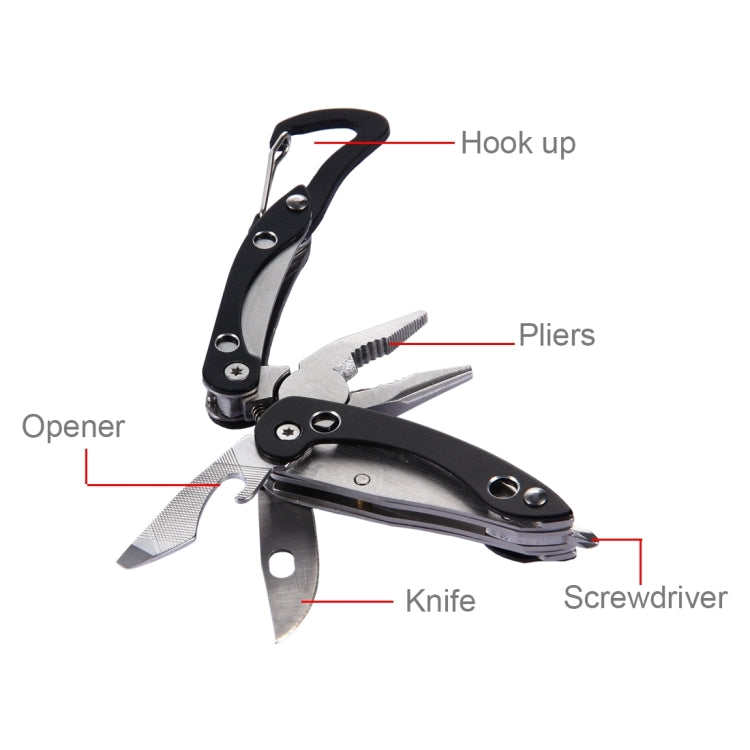 5 in 1 Multi Function Foldable Portable Plier Tool (Black)