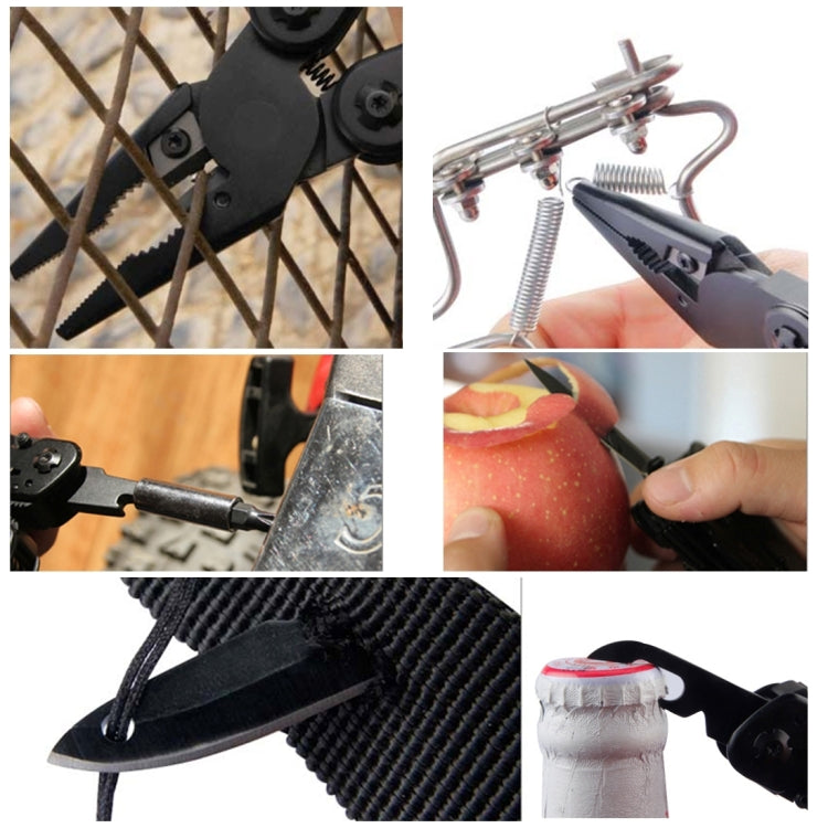 5 in 1 Multi Function Foldable Portable Plier Tool (Black)