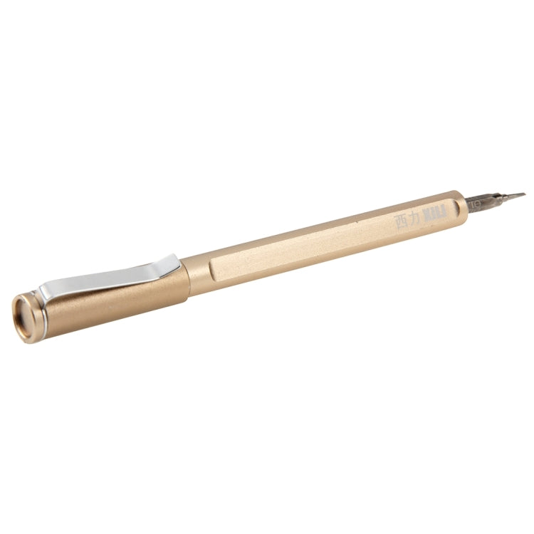 NO.10010 Pen Style 6 in 1 Metal Multifunction Screwdriver Set for iPhone 6s & 6s Plus / 4 & 4S / 5 & 5S & 5C, etc., Precision Package(Gold)