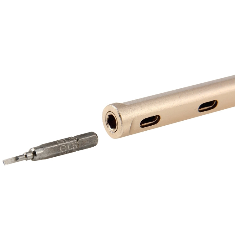 NO.10010 Pen Style 6 in 1 Metal Multifunction Screwdriver Set for iPhone 6s & 6s Plus / 4 & 4S / 5 & 5S & 5C, etc., Precision Package(Gold)