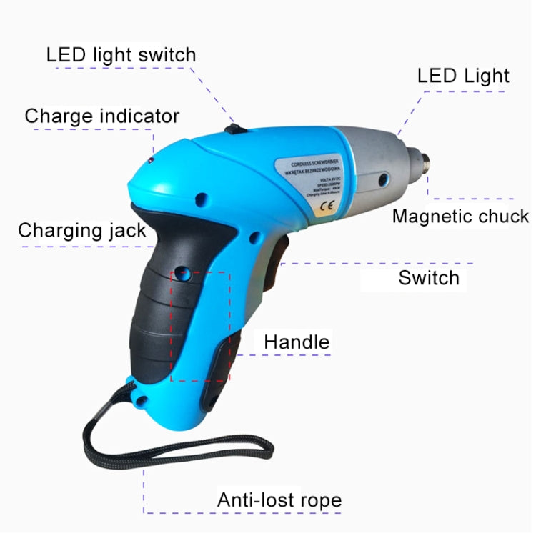 3.6V Electric Household Mini Screwdriver Drill Riveting Adapter Tool with LED Light