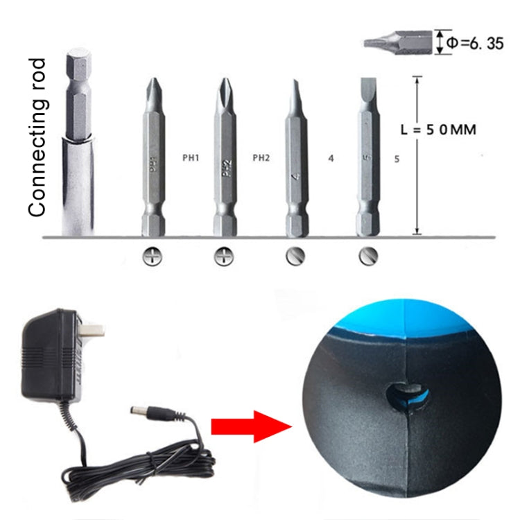 3.6V Electric Household Mini Screwdriver Drill Riveting Adapter Tool with LED Light