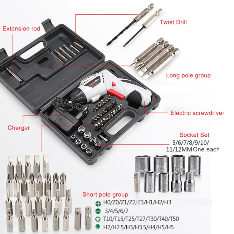 4.8V Multi-functional Household Electric Screwdriver Electric Drill Electric Screwdriver Set EU Plug