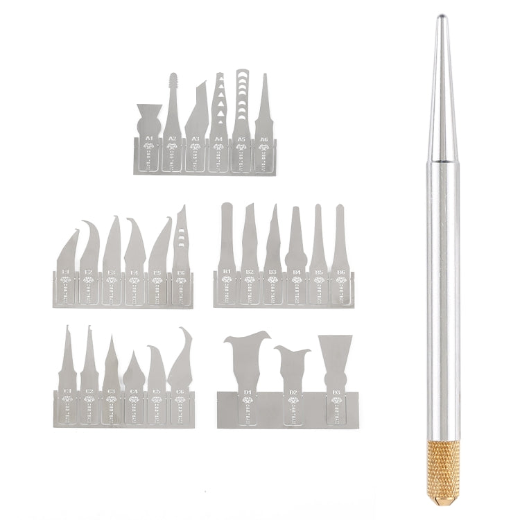 28 in 1 Phone CPU BGA Chip Removal Repairing Silicon Manganese Alloy Blades Scraping Knife Set