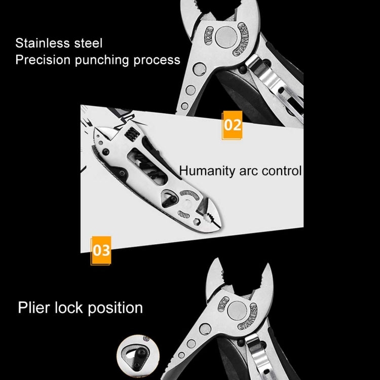 Multifunctional Pliers For Outdoor Camping Adjustable Wrench Jaw Screwdriver Pliers Knife Portable Multi Tool