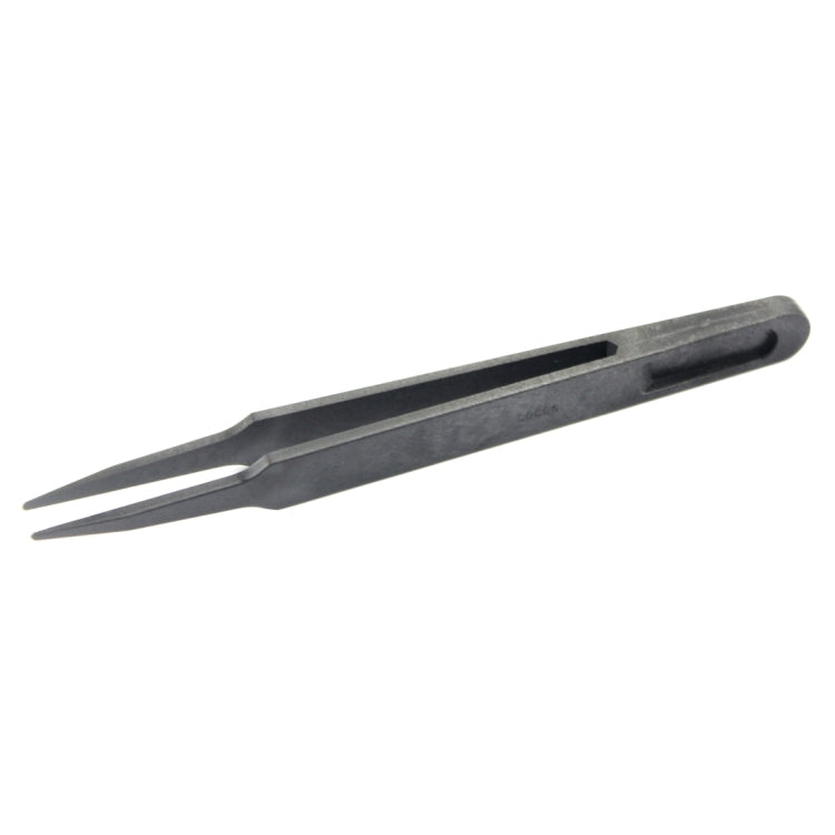 JF-S11 Anti-static Carbon Fiber Straight Tip Tweezers(Black)