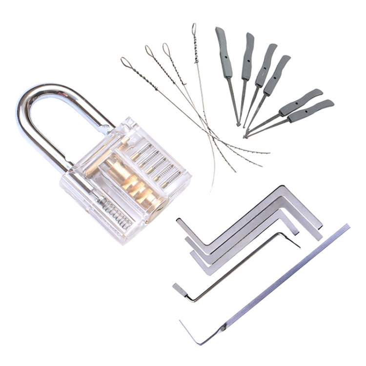 17 in 1 Locksmith Tools Practice Transparent Lock Kit, Random Color Delivery