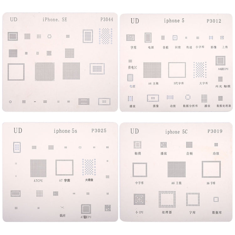 13 in 1 Mobile Phone Rework Repair BGA Reballing Stencils for iPhone