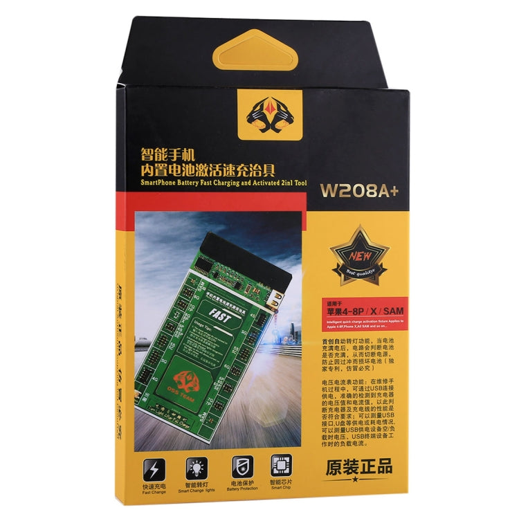 W208A+ Smartphone Battery Fast Charging and Activated Board 2 in 1 Tool for iPhone X & 8 Plus & 8 & 7 Plus & 6s Plus & 6s & 6 Plus & 6 & 5C & 5SE & 5S & 5 & 4S & 4