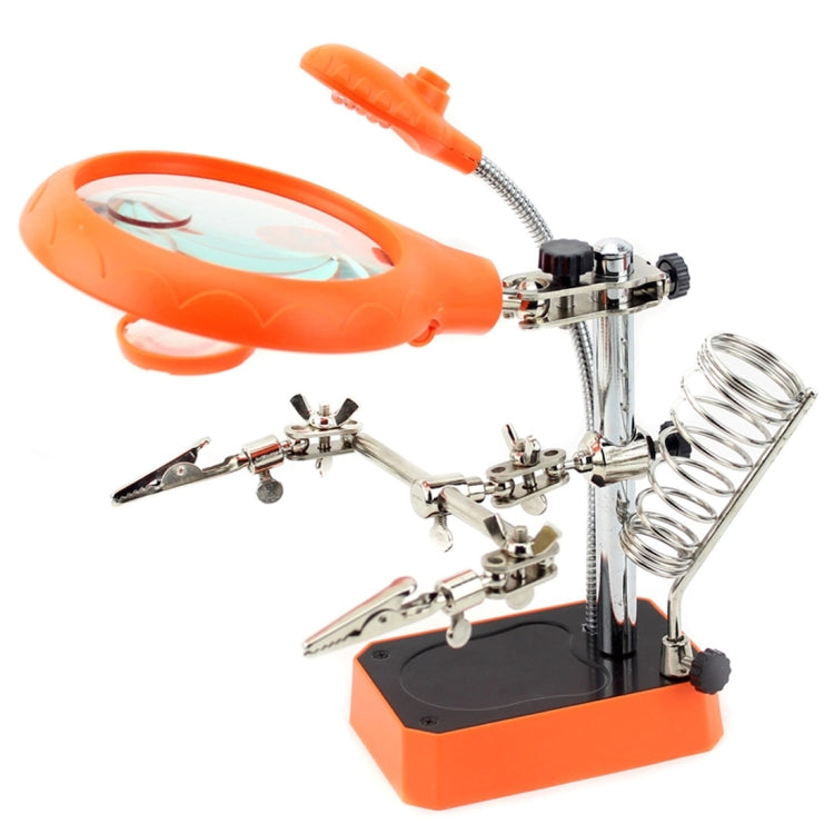 TE-800 2.5X 7.5X 10X Precision Electronic Components Maintenance Assistant Magnifier with 5 Led Light Adjustable Clamp