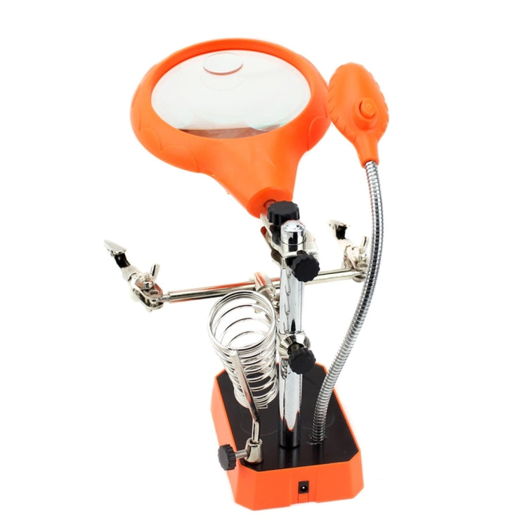 TE-800 2.5X 7.5X 10X Precision Electronic Components Maintenance Assistant Magnifier with 5 Led Light Adjustable Clamp