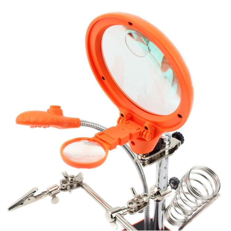 TE-800 2.5X 7.5X 10X Precision Electronic Components Maintenance Assistant Magnifier with 5 Led Light Adjustable Clamp